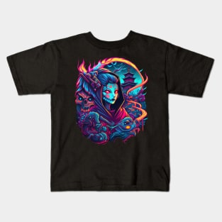 Yokai Synthwave Vaporwave Kids T-Shirt